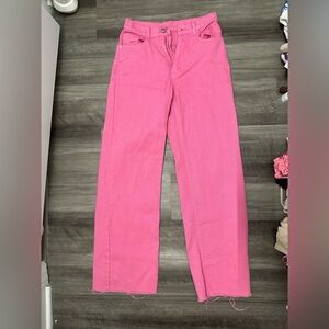 SHEIN Bright Pink Flare Jeans